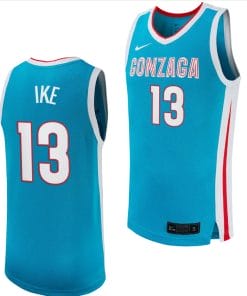 Graham Ike Jersey #13 Gonzaga Bulldogs College Basketball uniform 2023-24 Turquoise