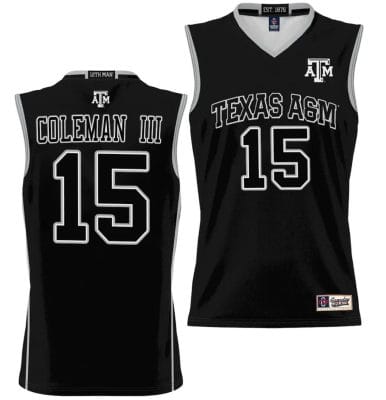 Henry Coleman III Jersey #15 Texas Aggies NIL College Basketball Jersey Lightweight Black 8 Henry Coleman III Jersey #15 Texas Aggies NIL College Basketball Jersey Lightweight Black