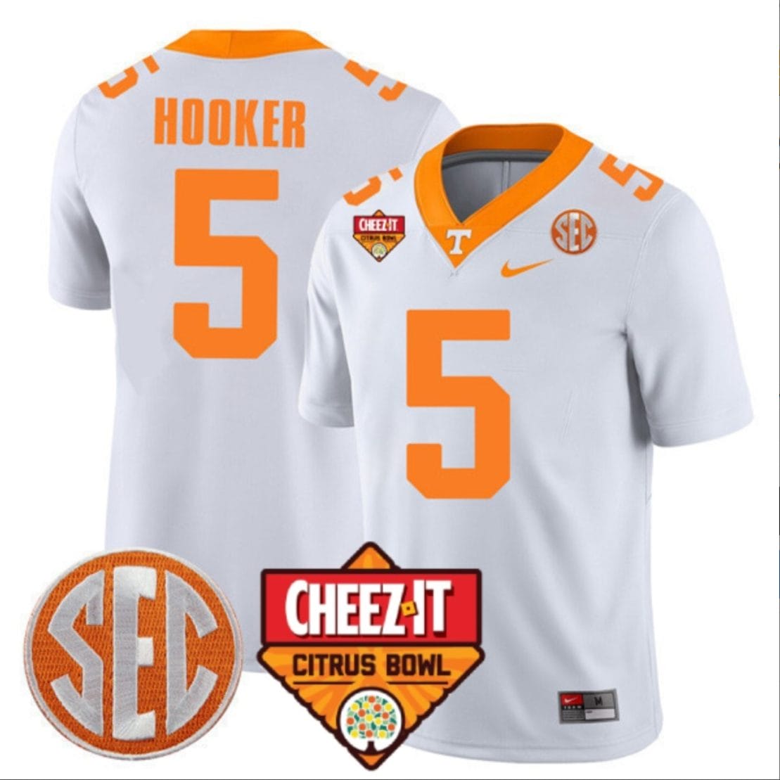 Hendon Hooker Jersey #5 Tennessee Volunteers Football Cheez It Citrus Bowl Patch White 1 Hendon Hooker Jersey #5 Tennessee Volunteers Football Cheez It Citrus Bowl Patch White