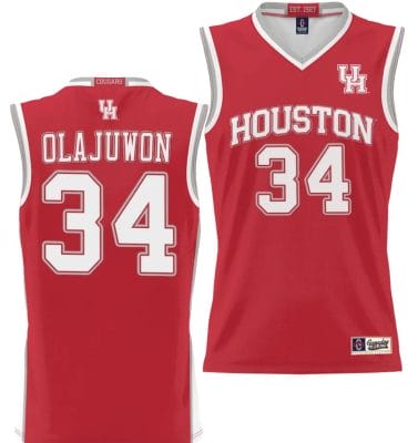 Hakeem Olajuwon Jersey #34 Houston Cougars NIL College Basketball Lightweight Red