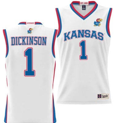 Hunter Dickinson Jersey #1 Kansas Jayhawks NIL College Basketball Lightweight White 6 Hunter Dickinson Jersey #1 Kansas Jayhawks NIL College Basketball Lightweight White