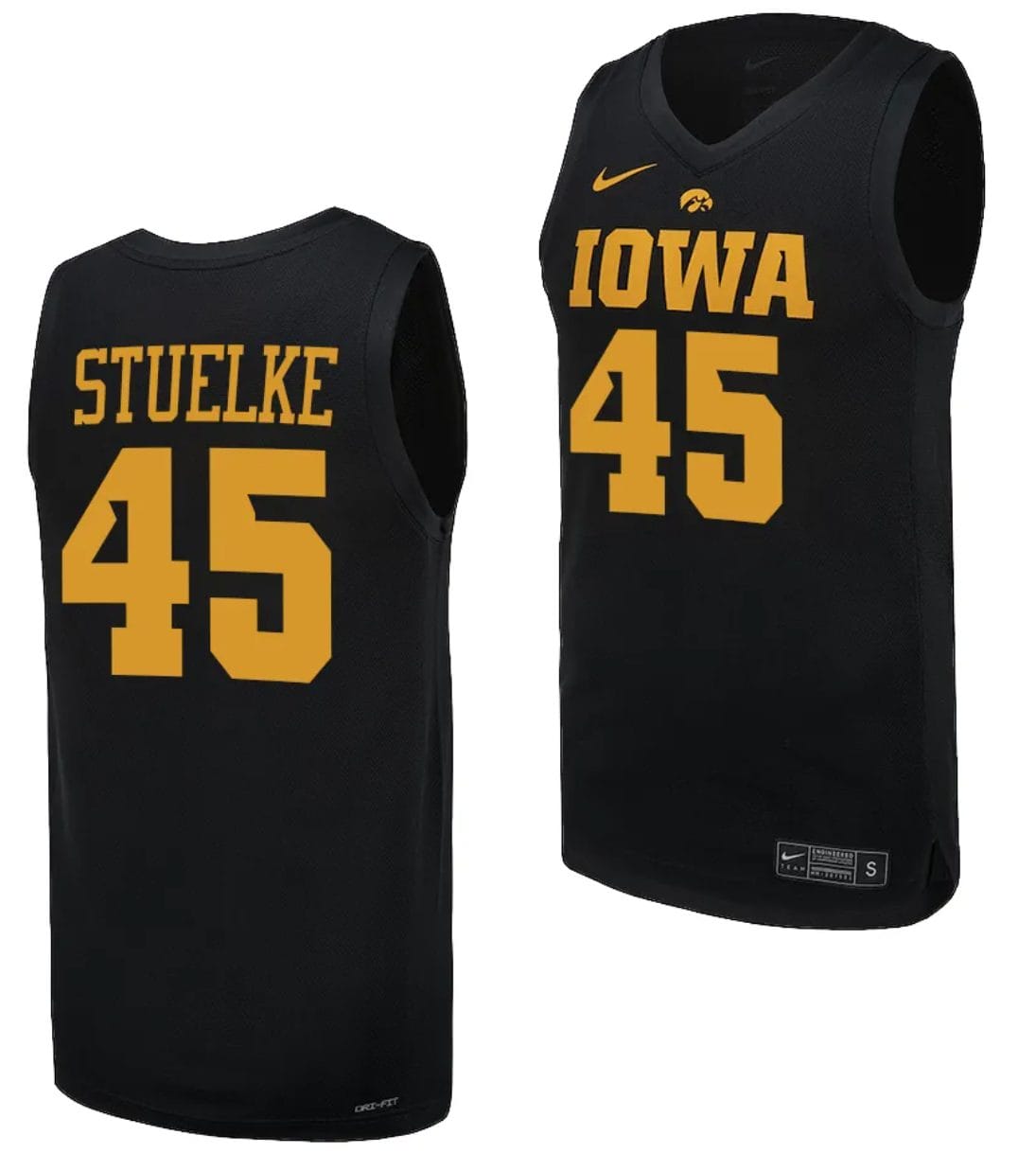 Hannah Stuelke Jersey #45 Iowa Hawkeyes Basketball uniform 2023-24 Black 1 Hannah Stuelke Jersey #45 Iowa Hawkeyes Basketball uniform 2023-24 Black