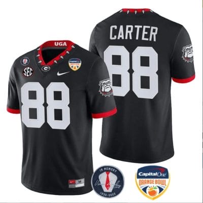 Jalen Carter Jersey #88 Georgia Bulldogs Orange Bowl Patch Football Stitched Black 8 Jalen Carter Jersey #88 Georgia Bulldogs Orange Bowl Patch Football Stitched Black