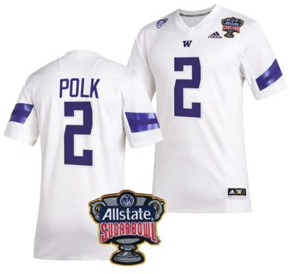 Ja'Lynn Polk Jersey #2 Washington Huskies Allstate Sugar Bowl Patch 2024 College Football White 8 Ja'Lynn Polk Jersey #2 Washington Huskies Allstate Sugar Bowl Patch 2024 College Football White