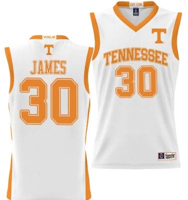 Josiah Jordan James Jersey #30 Tennessee Volunteers NIL College Basketball Lightweight White