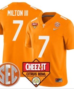 Joe Milton III Jersey #7 Tennessee Volunteers Football Cheez It Citrus Bowl Patch Orange