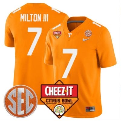 Joe Milton III Jersey #7 Tennessee Volunteers Football Cheez It Citrus Bowl Patch Orange 8 Joe Milton III Jersey #7 Tennessee Volunteers Football Cheez It Citrus Bowl Patch Orange