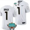 Javon Baker Jersey #1 UCF Knights 2023 Gasparilla Bowl Patch Football White