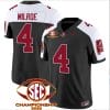 Jalen Milroe Jersey #4 Alabama Crimson SEC Championship 2023 Patch Vapor Limited Football Black Alternate