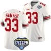 Jack Sawyer Jersey #33 Ohio State Buckeyes Cotton Bowl Patch 2023 Football White 5 Jack Sawyer Jersey #33 Ohio State Buckeyes Cotton Bowl Patch 2023 Football White