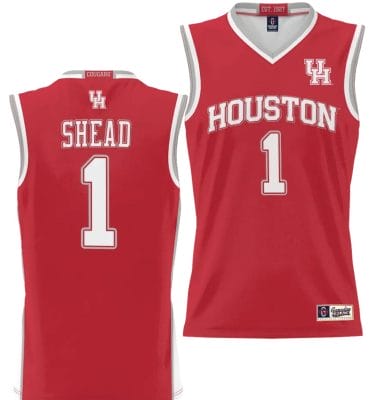 Jamal Shead Jersey #1 Houston Cougars NIL College Basketball Lightweight Red