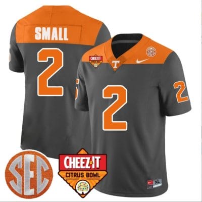 Jabari Small Jersey #2 Tennessee Volunteers Football Cheez It Citrus Bowl Patch Gray