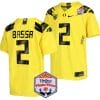 Jeffrey Bassa Jersey #2 Oregon Ducks Fiesta Bowl Patch 2024 Football Yellow