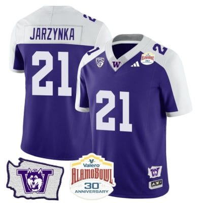 Joe Jarzynka Jersey #21 Washington Huskies Alamo Bowl Patch Alternate Football Stitched
