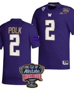 Ja'Lynn Polk Jersey #2 Washington Huskies Allstate Sugar Bowl Patch 2024 College Football Purple