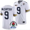 JJ McCarthy Jersey #9 Michigan Wolverines Rose Bowl Game 2024 Patch College Football Playoff White