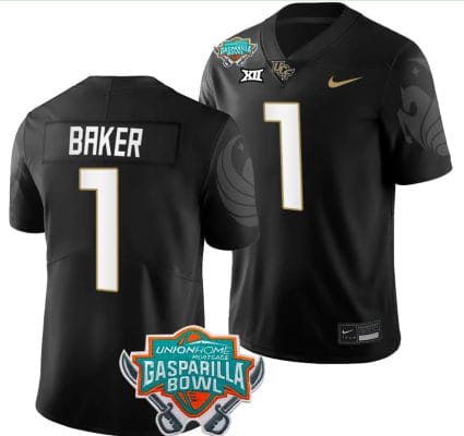 Javon Baker Jersey #1 UCF Knights 2023 Gasparilla Bowl Patch Football Black