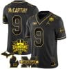JJ McCarthy Jersey #9 Michigan Wolverines 2023 Big Ten Back to Back Champions Patch Stitched Black Gold