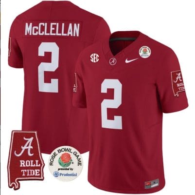 Jase McClellan Jersey #2 Alabama Crimson Rose Bowl Patch Football Crimson 8 Jase McClellan Jersey #2 Alabama Crimson Rose Bowl Patch Football Crimson