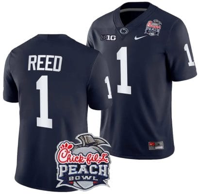 Jaylen Reed Jersey #1 Penn State Peach Bowl Patch 2024 College Football Navy