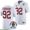 Justin Eboigbe Jersey #92 Alabama Crimson Tide Rose Bowl Game 2024 Patch College Football Playoff White 5 Justin Eboigbe Jersey #92 Alabama Crimson Tide Rose Bowl Game 2024 Patch College Football Playoff White