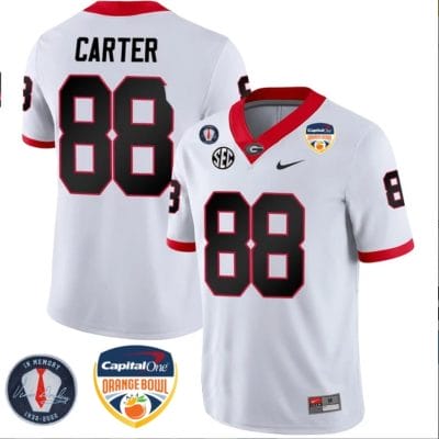 Jalen Carter Jersey #88 Georgia Bulldogs Orange Bowl Patch Football Stitched White 8 Jalen Carter Jersey #88 Georgia Bulldogs Orange Bowl Patch Football Stitched White