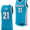 Jun Seok Yeo Jersey #21 Gonzaga Bulldogs College Basketball uniform 2023-24 Turquoise 4 Jun Seok Yeo Jersey #21 Gonzaga Bulldogs College Basketball uniform 2023-24 Turquoise