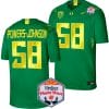 Jackson Powers Johnson Jersey #58 Oregon Ducks Fiesta Bowl Patch 2024 Football Green