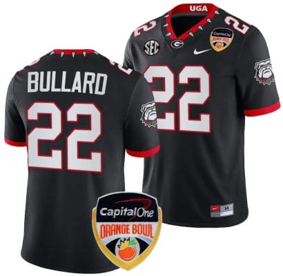 Javon Bullard Jersey #22 Georgia Bulldogs Orange Bowl Patch 2023 College Football Black