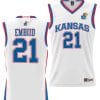 Joel Embiid Jersey #21 Kansas Jayhawks NIL College Basketball Lightweight White