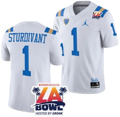 J Michael Sturdivant Jersey #1 UCLA Bruins 2023 LA Bowl College Football White 8 J Michael Sturdivant Jersey #1 UCLA Bruins 2023 LA Bowl College Football White