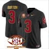 Jermaine Burton Jersey #3 Alabama Crimson SEC Championship 2023 Patch Vapor Gold Football Black