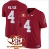 Jalen Milroe Jersey #4 Alabama Crimson SEC Championship 2023 Patch Vapor Limited Football Crimson 5 Jalen Milroe Jersey #4 Alabama Crimson SEC Championship 2023 Patch Vapor Limited Football Crimson