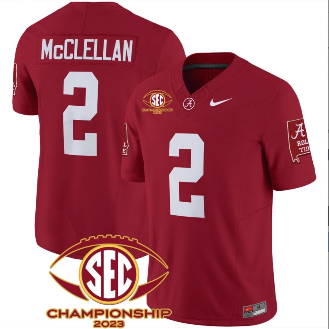 Jase McClellan Jersey #2 Alabama Crimson SEC Championship 2023 Patch Vapor Limited Football Crimson 1 Jase McClellan Jersey #2 Alabama Crimson SEC Championship 2023 Patch Vapor Limited Football Crimson