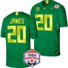 Jordan James Jersey #20 Oregon Ducks Fiesta Bowl Patch 2024 Football Green