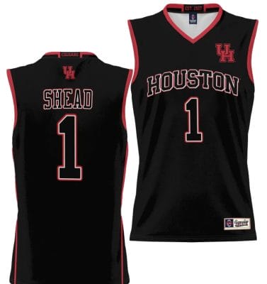 Jamal Shead Jersey #1 Houston Cougars NIL College Basketball Lightweight Black