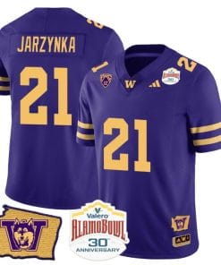 Joe Jarzynka Jersey #21 Washington Huskies Alamo Bowl Patch Football Purple Gold