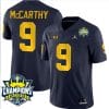 JJ McCarthy Jersey #9 Michigan Wolverines 2023 Big Ten Back to Back Champions Patch Stitched Navy 5 JJ McCarthy Jersey #9 Michigan Wolverines 2023 Big Ten Back to Back Champions Patch Stitched Navy