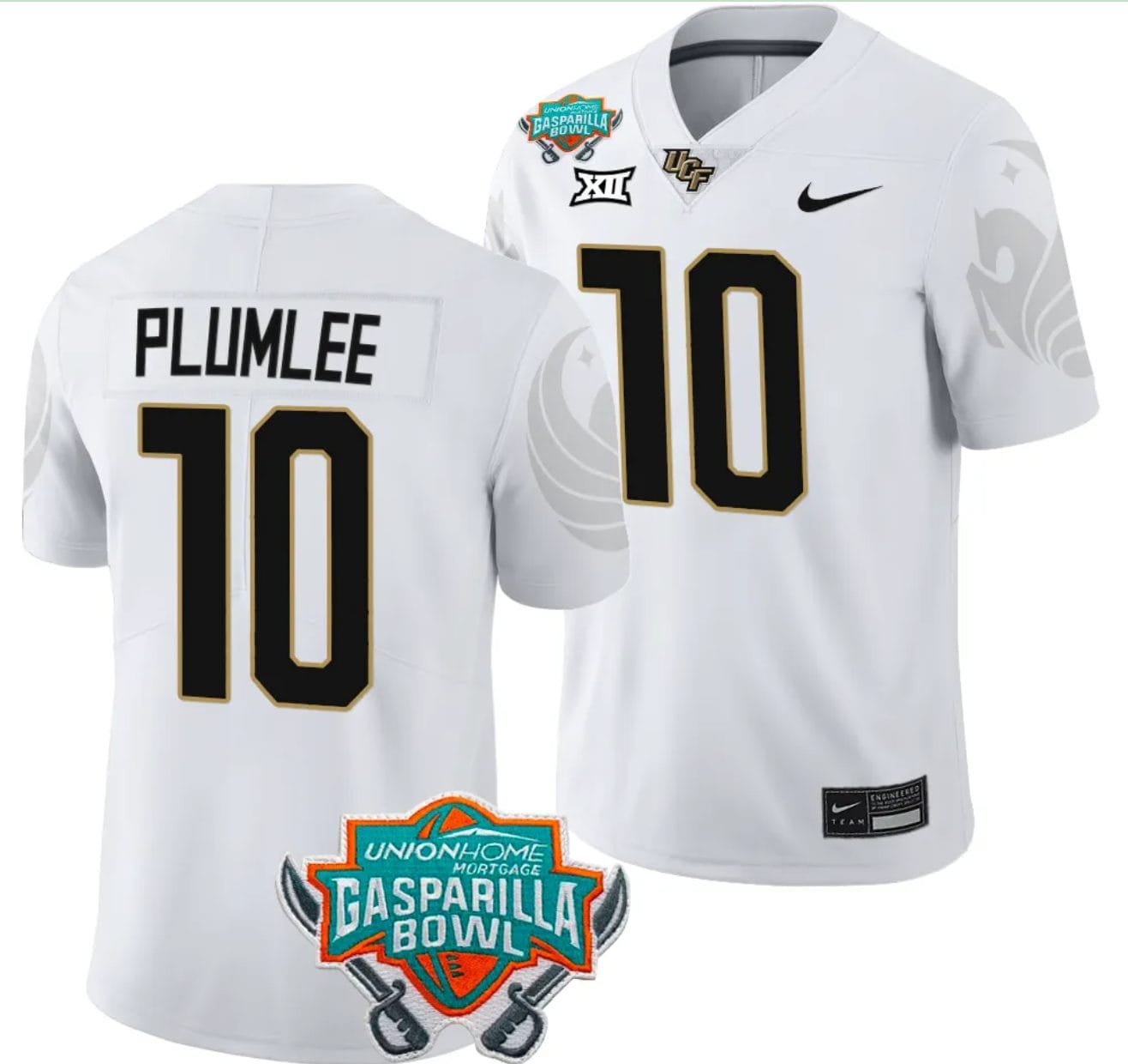 John Rhys Plumlee Jersey #10 UCF Knights 2023 Gasparilla Bowl Patch Football White 1 John Rhys Plumlee Jersey #10 UCF Knights 2023 Gasparilla Bowl Patch Football White