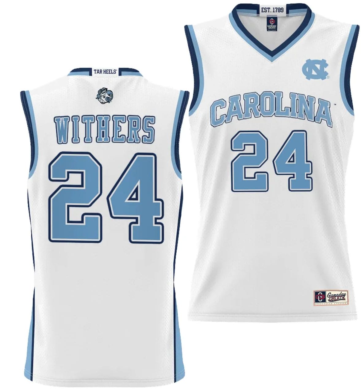 Jae'Lyn Withers Jersey #24 UNC Tar Heels NIL College Basketball Lightweight White 1 Jae'Lyn Withers Jersey #24 UNC Tar Heels NIL College Basketball Lightweight White