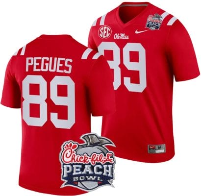 JJ Pegues Jersey #89 Ole Miss Rebels Peach Bowl Patch 2024 College Football Red 8 JJ Pegues Jersey #89 Ole Miss Rebels Peach Bowl Patch 2024 College Football Red