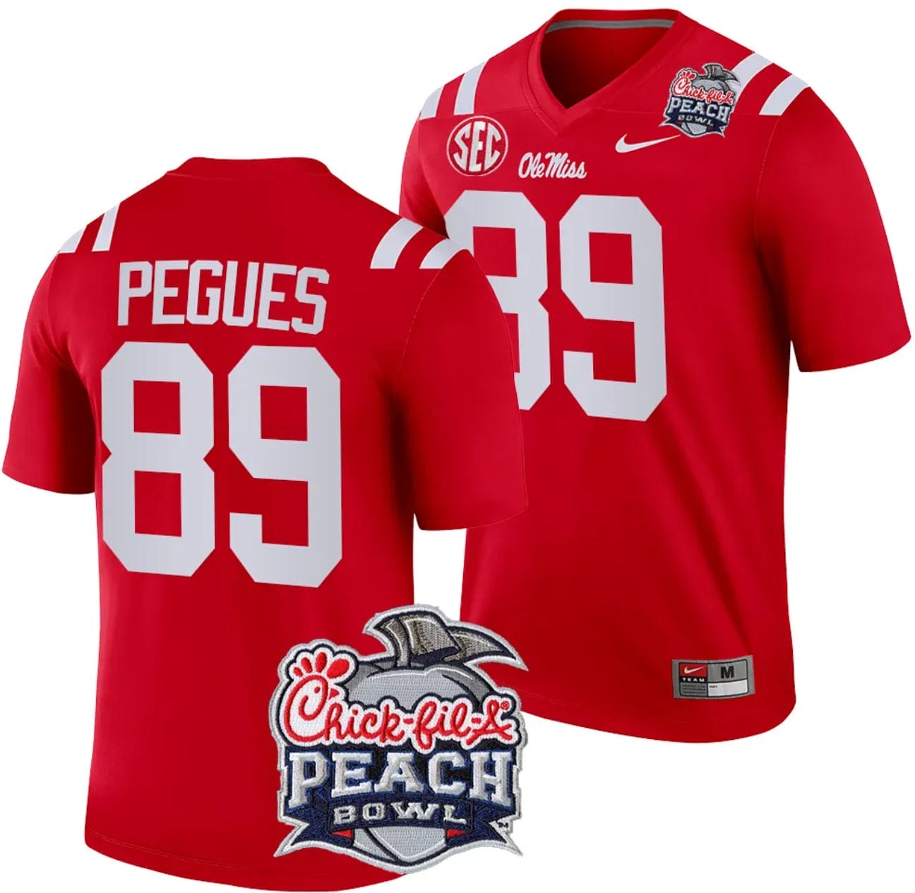 JJ Pegues Jersey #89 Ole Miss Rebels Peach Bowl Patch 2024 College Football Red 1 JJ Pegues Jersey #89 Ole Miss Rebels Peach Bowl Patch 2024 College Football Red