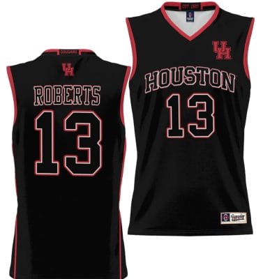 J'Wan Roberts Jersey #13 Houston Cougars NIL College Basketball Lightweight Black