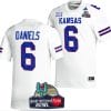 Jalon Daniels Jersey #6 Kansas Jayhawks 2023 Guaranteed Rate Bowl Champs MVP Football White 4 Jalon Daniels Jersey #6 Kansas Jayhawks 2023 Guaranteed Rate Bowl Champs MVP Football White