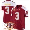 Jermaine Burton Jersey #3 Alabama Crimson SEC Championship 2023 Patch Vapor Gold Football Crimson Alternate