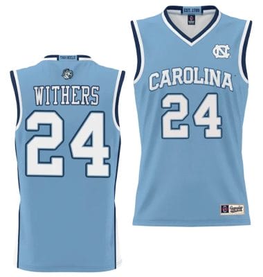 Jae'Lyn Withers Jersey #24 UNC Tar Heels NIL College Basketball Lightweight Blue 8 Jae'Lyn Withers Jersey #24 UNC Tar Heels NIL College Basketball Lightweight Blue