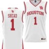 Jamal Shead Jersey #1 Houston Cougars NIL College Basketball Lightweight White