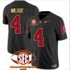 Jalen Milroe Jersey #4 Alabama Crimson SEC Championship 2023 Patch Vapor Gold Football Black 4 Jalen Milroe Jersey #4 Alabama Crimson SEC Championship 2023 Patch Vapor Gold Football Black