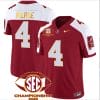 Jalen Milroe Jersey #4 Alabama Crimson SEC Championship 2023 Patch Vapor Gold Football Crimson Alternate 4 Jalen Milroe Jersey #4 Alabama Crimson SEC Championship 2023 Patch Vapor Gold Football Crimson Alternate