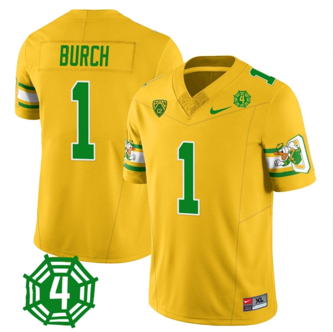 Jordan Burch Jersey #1 Oregon Ducks Honor Spencer Webb Patch Football Yellow 1 Jordan Burch Jersey #1 Oregon Ducks Honor Spencer Webb Patch Football Yellow